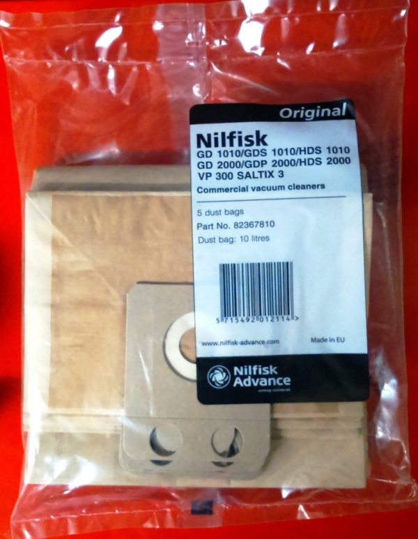Nilfisk Advance Dust Bags 10 L 5 PCS 82367810