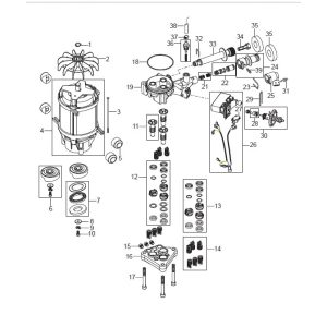 Nilfisk MC 2C 140-160 XT Motor and Pump Parts old Frame